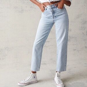 PacSun Light Blue High Waisted Straight Leg Casual Denim Jeans Size 26